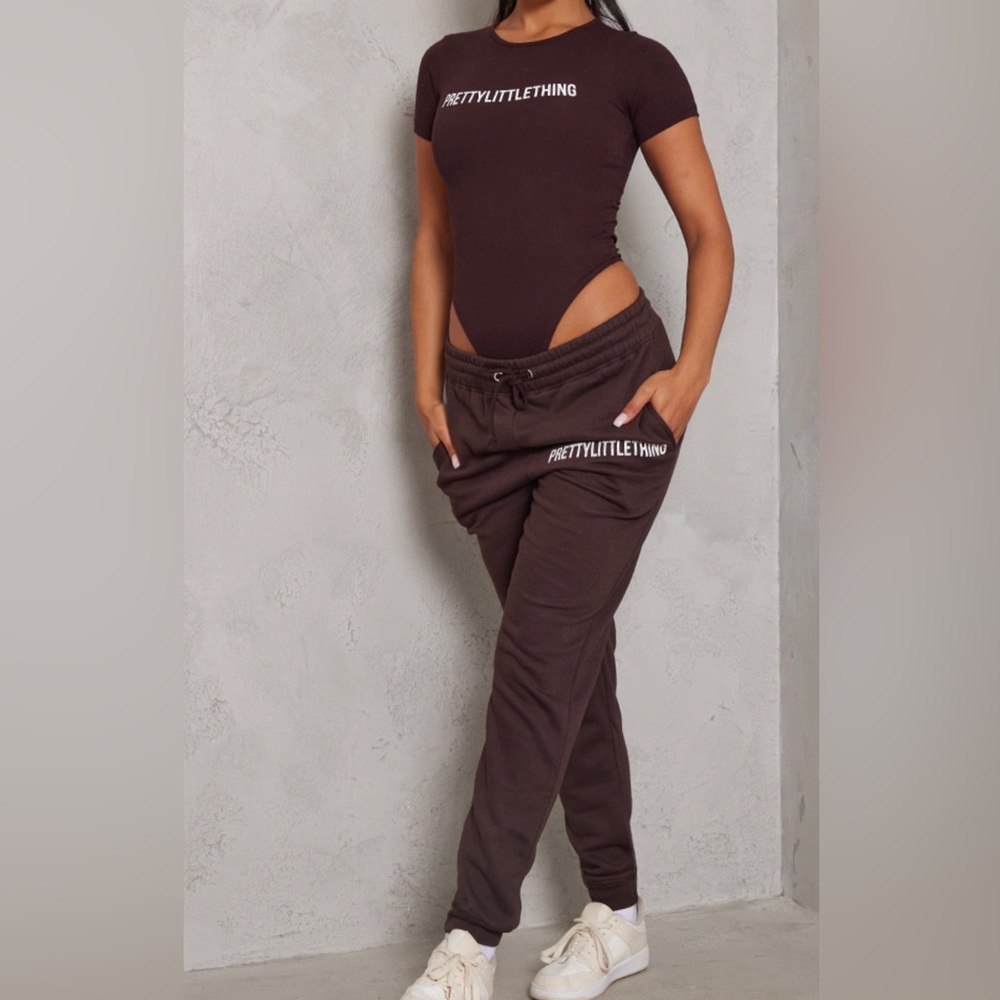 PLT Bodysuit & Joggers Set - Brown